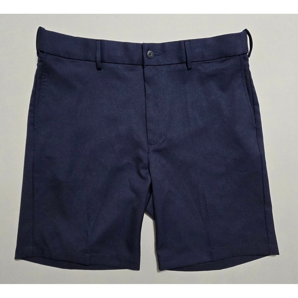 PGA Tour Golf Shorts Mens 36 Navy Blue Flat Front Performance Polyester RT26260